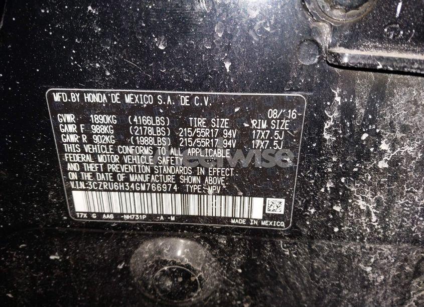 Photo 9 of 2016 Honda Hr-v LX (VIN 3CZRU6H34GM766974)