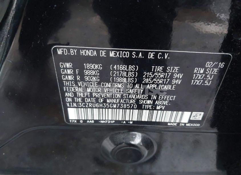 Photo 9 of 2016 Honda Hr-v LX (VIN 3CZRU6H35GM738570)