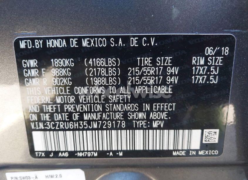 Photo 9 of 2018 Honda Hr-v LX (VIN 3CZRU6H35JM729178)