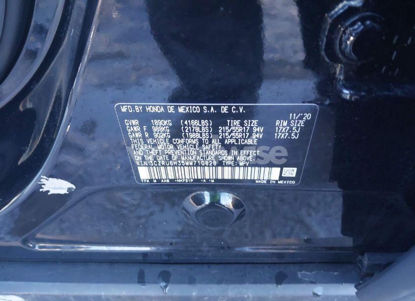 Photo 9 of 2021 Honda Hr-v AWD LX (VIN 3CZRU6H35MM710828)