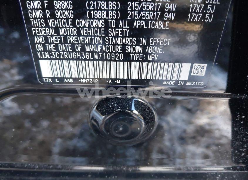 Photo 9 of 2020 Honda Hr-v AWD LX (VIN 3CZRU6H36LM710920)