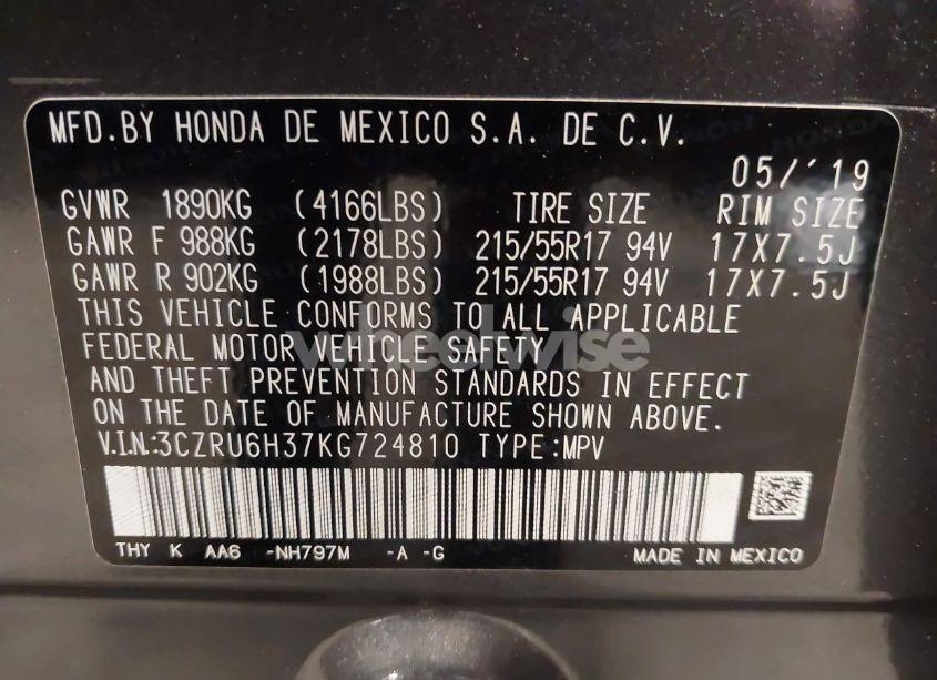 Photo 9 of 2019 Honda Hr-v LX (VIN 3CZRU6H37KG724810)