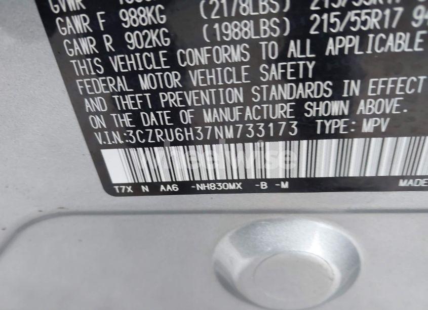 Photo 9 of 2022 Honda Hr-v AWD LX (VIN 3CZRU6H37NM733173)