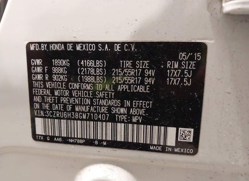 Photo 9 of 2016 Honda Hr-v LX (VIN 3CZRU6H38GM710407)