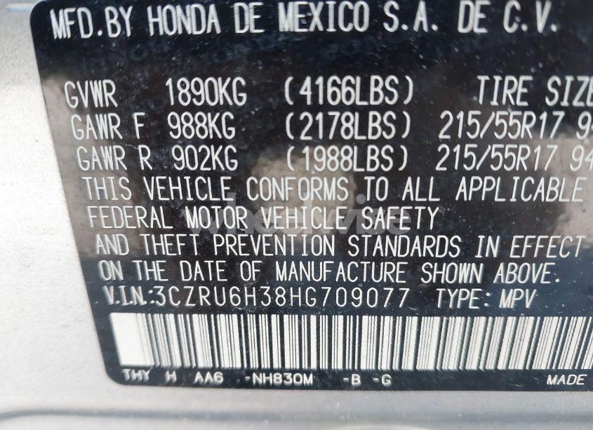 Photo 9 of 2017 Honda Hr-v LX (VIN 3CZRU6H38HG709077)