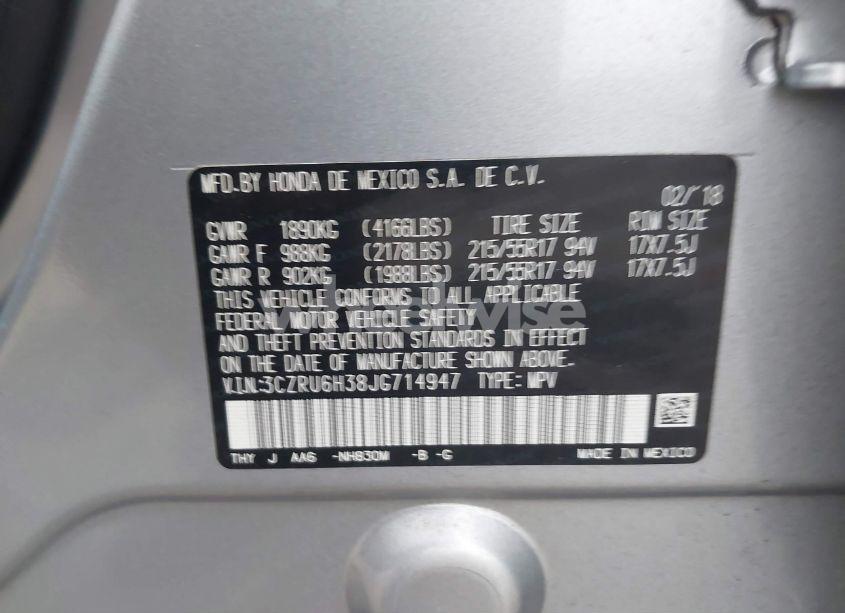 Photo 9 of 2018 Honda Hr-v LX (VIN 3CZRU6H38JG714947)