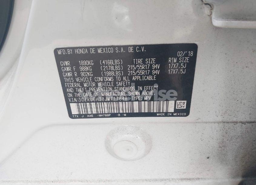 Photo 9 of 2018 Honda Hr-v LX (VIN 3CZRU6H38JM717848)