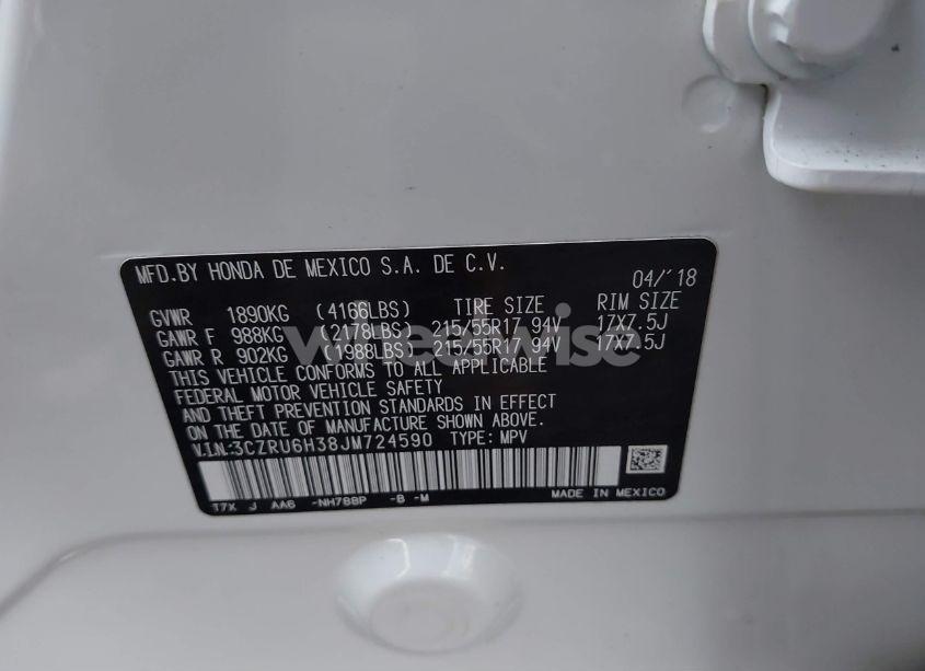 Photo 9 of 2018 Honda Hr-v LX (VIN 3CZRU6H38JM724590)