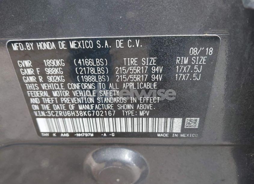 Photo 9 of 2019 Honda Hr-v LX (VIN 3CZRU6H38KG702167)