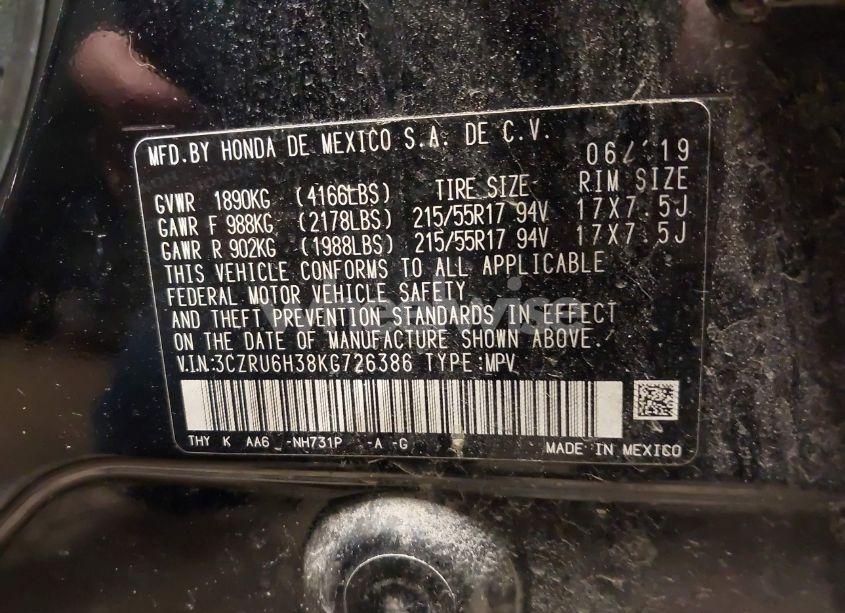 Photo 9 of 2019 Honda Hr-v LX (VIN 3CZRU6H38KG726386)