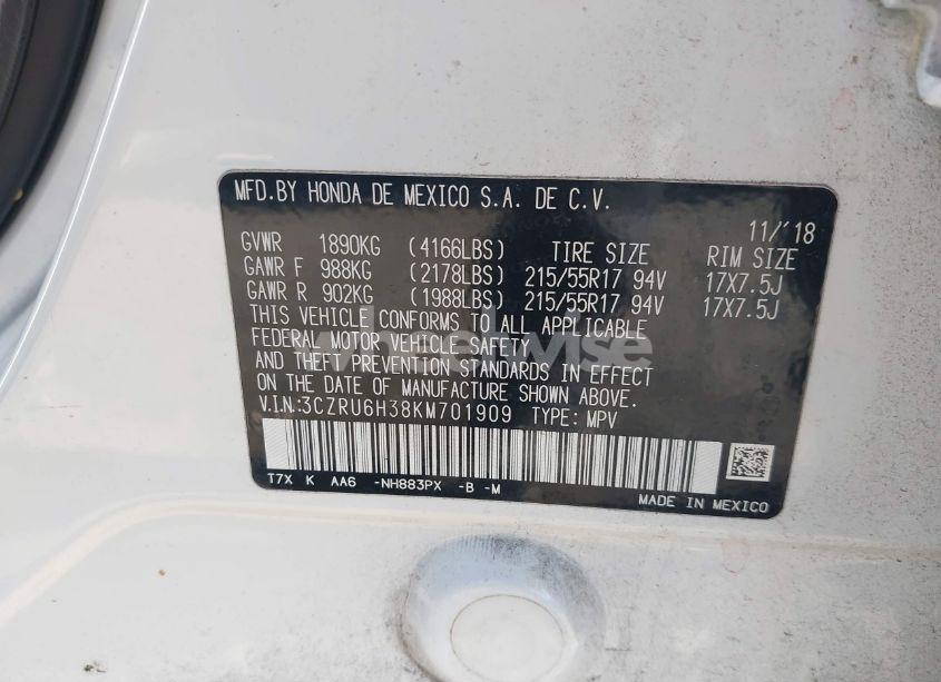 Photo 9 of 2019 Honda Hr-v LX (VIN 3CZRU6H38KM701909)