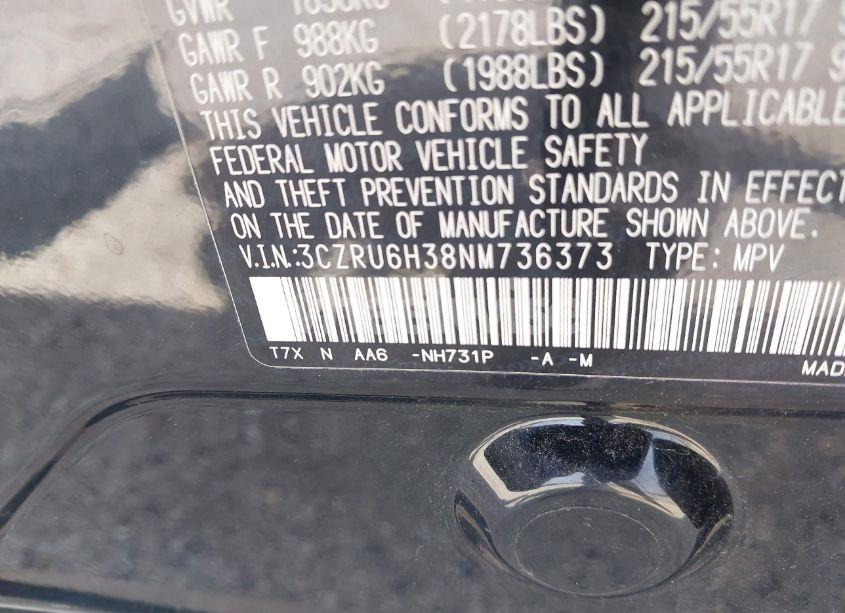 Photo 9 of 2022 Honda Hr-v AWD LX (VIN 3CZRU6H38NM736373)