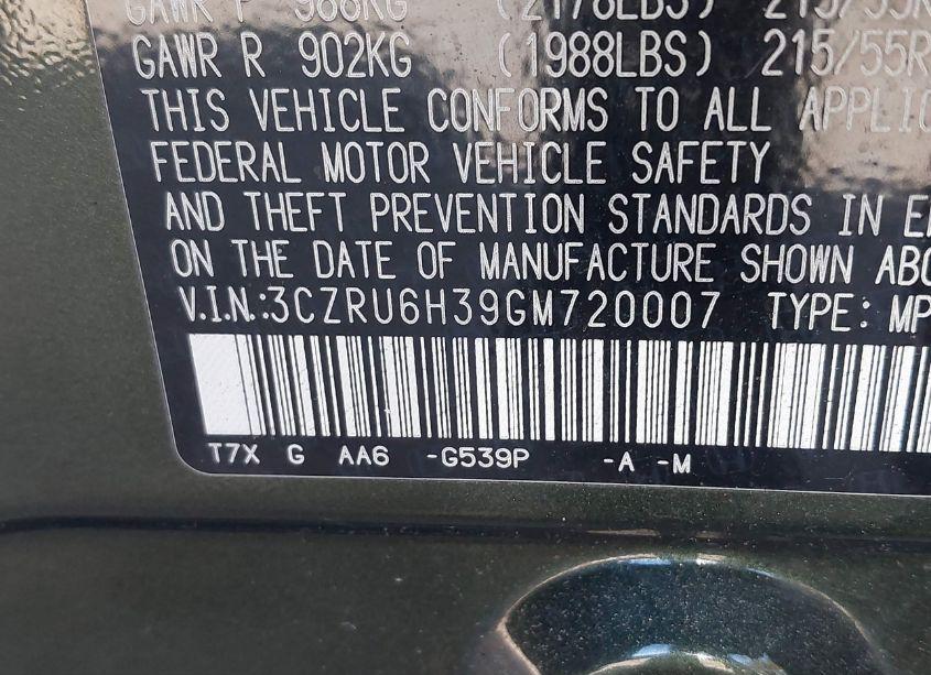 Photo 9 of 2016 Honda Hr-v LX (VIN 3CZRU6H39GM720007)