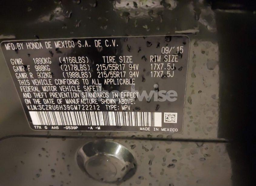 Photo 9 of 2016 Honda Hr-v LX (VIN 3CZRU6H39GM722212)