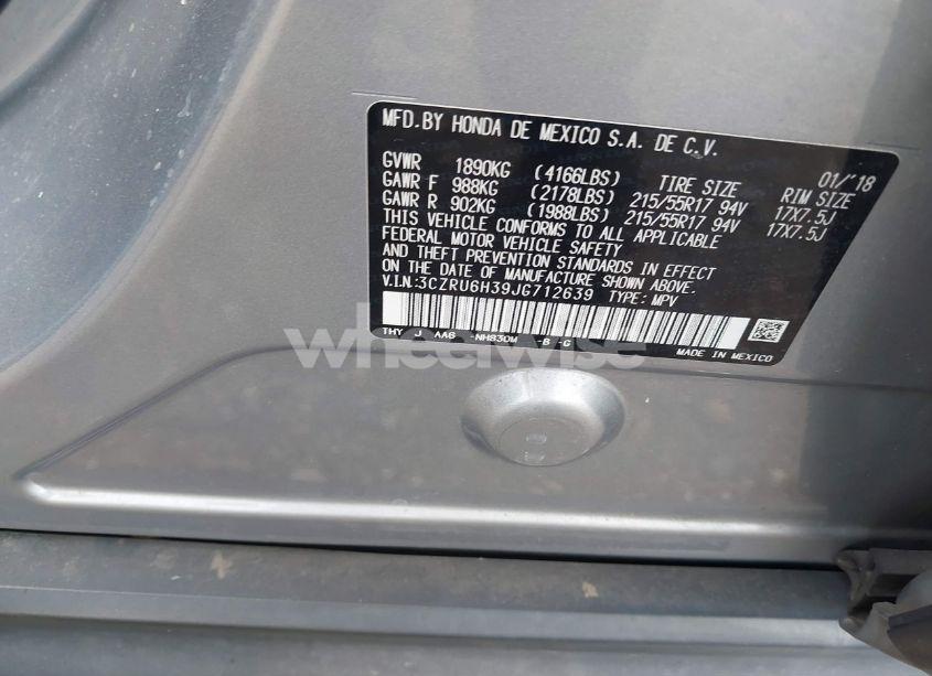 Photo 9 of 2018 Honda Hr-v LX (VIN 3CZRU6H39JG712639)