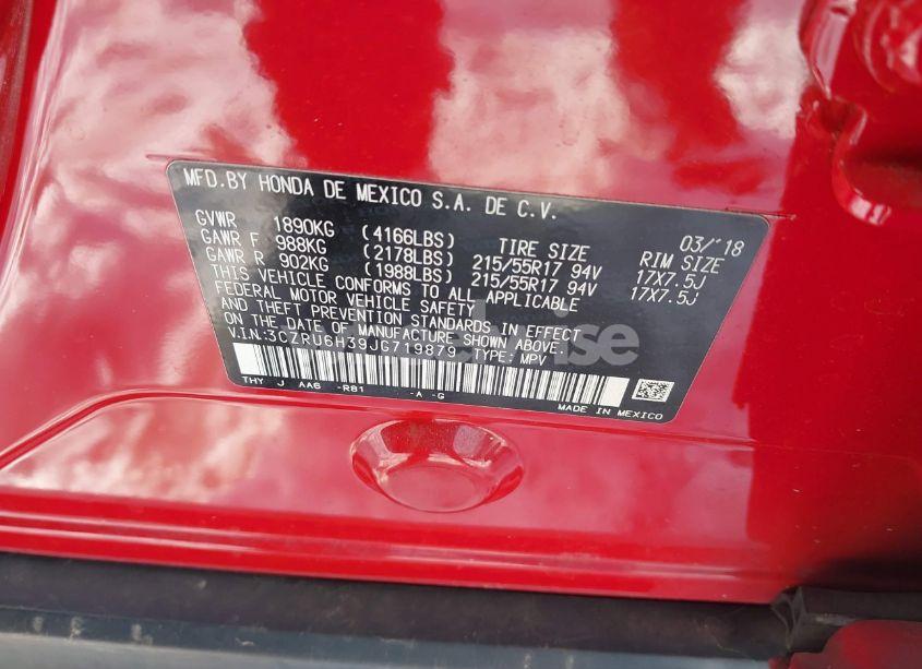 Photo 9 of 2018 Honda Hr-v LX (VIN 3CZRU6H39JG719879)