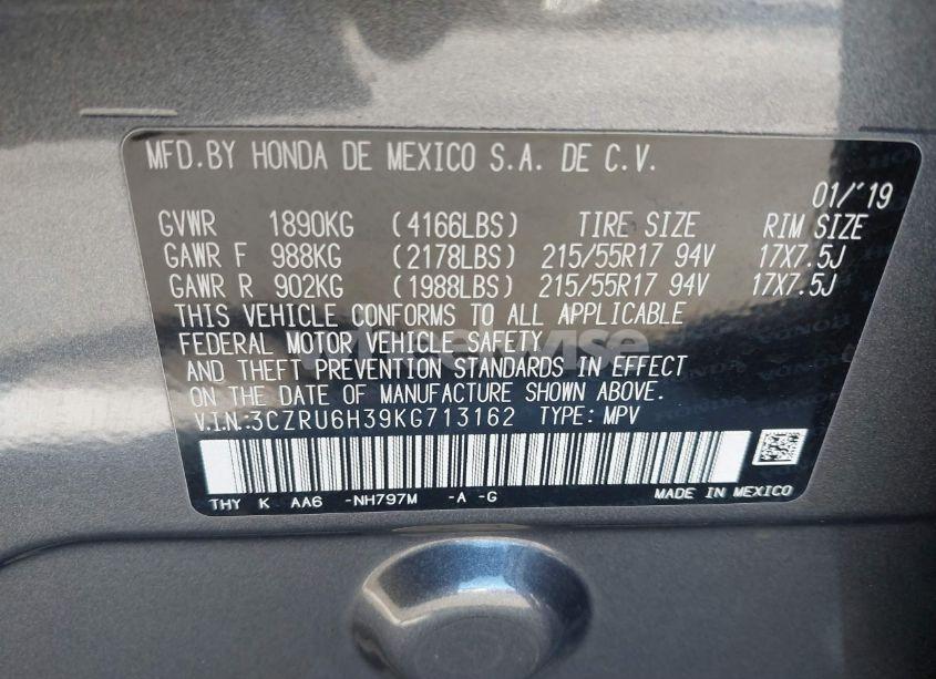 Photo 9 of 2019 Honda Hr-v LX (VIN 3CZRU6H39KG713162)