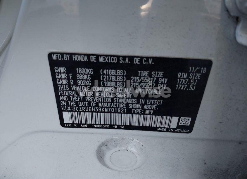 Photo 9 of 2019 Honda Hr-v LX (VIN 3CZRU6H39KM701921)