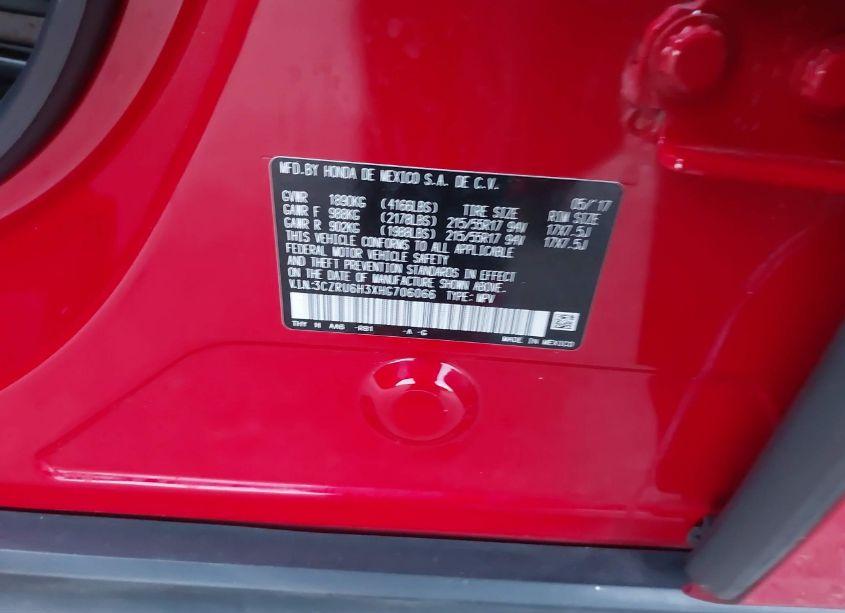 Photo 9 of 2017 Honda Hr-v LX (VIN 3CZRU6H3XHG706066)