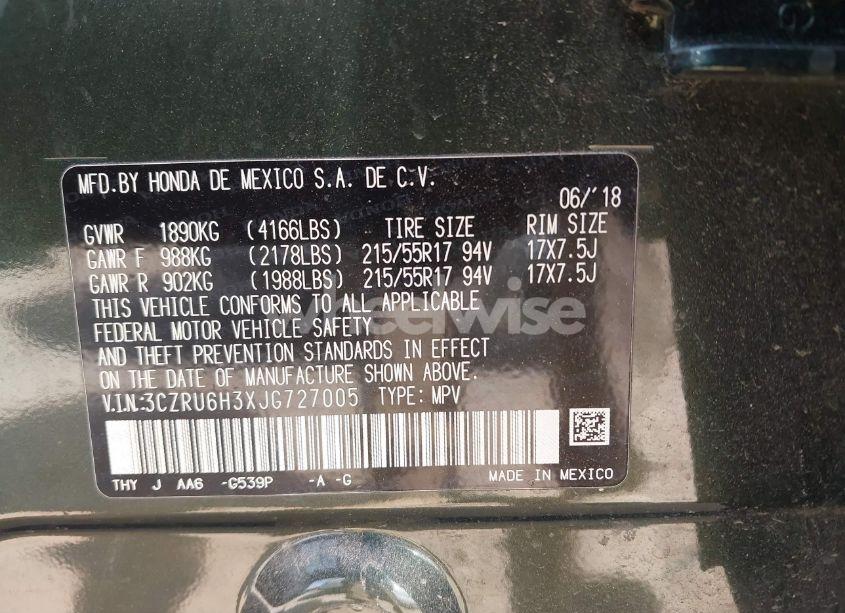 Photo 9 of 2018 Honda Hr-v LX (VIN 3CZRU6H3XJG727005)