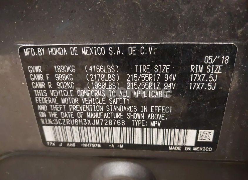 Photo 9 of 2018 Honda Hr-v LX (VIN 3CZRU6H3XJM728768)