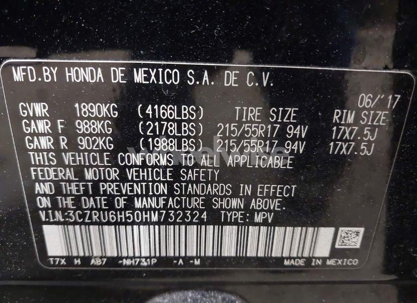 Photo 9 of 2017 Honda Hr-v EX (VIN 3CZRU6H50HM732324)