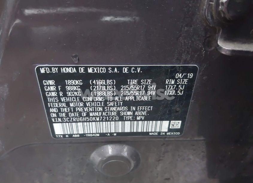 Photo 9 of 2019 Honda Hr-v EX (VIN 3CZRU6H50KM721220)