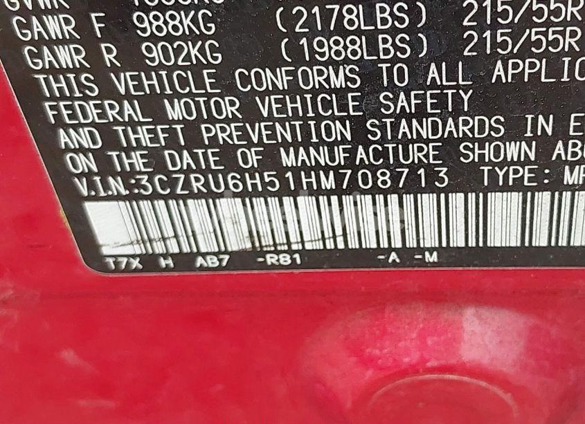 Photo 9 of 2017 Honda Hr-v EX (VIN 3CZRU6H51HM708713)