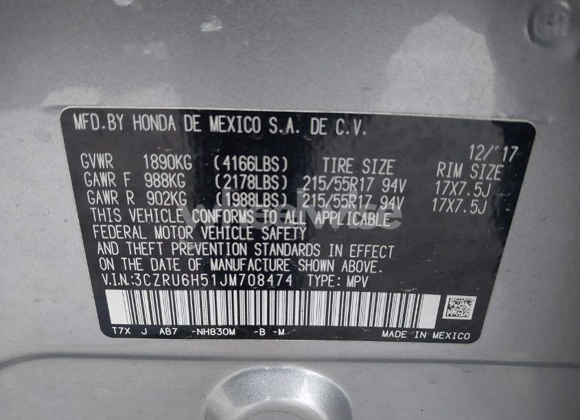 Photo 9 of 2018 Honda Hr-v EX (VIN 3CZRU6H51JM708474)