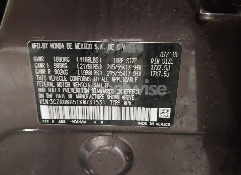 Photo 9 of 2019 Honda Hr-v EX (VIN 3CZRU6H51KM731531)