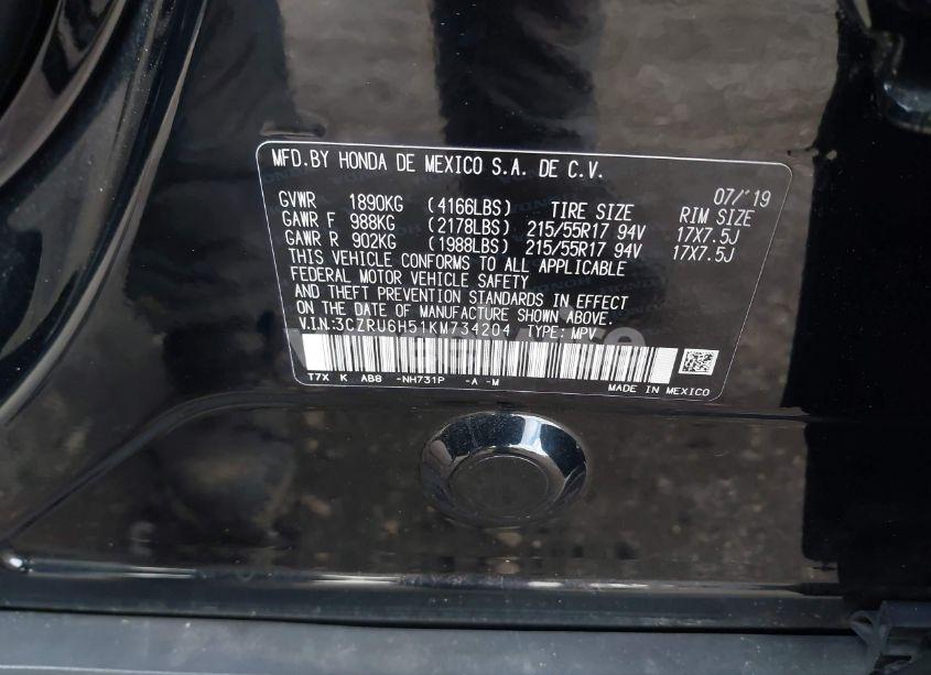 Photo 9 of 2019 Honda Hr-v EX (VIN 3CZRU6H51KM734204)