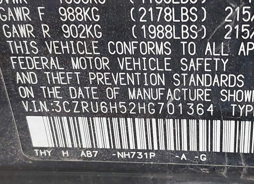 Photo 9 of 2017 Honda Hr-v EX (VIN 3CZRU6H52HG701364)