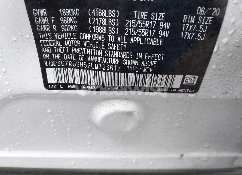 Photo 9 of 2020 Honda Hr-v AWD EX (VIN 3CZRU6H52LM723617)