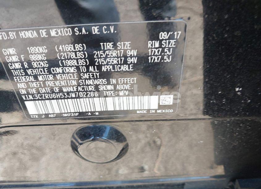 Photo 9 of 2018 Honda Hr-v EX (VIN 3CZRU6H53JM702286)