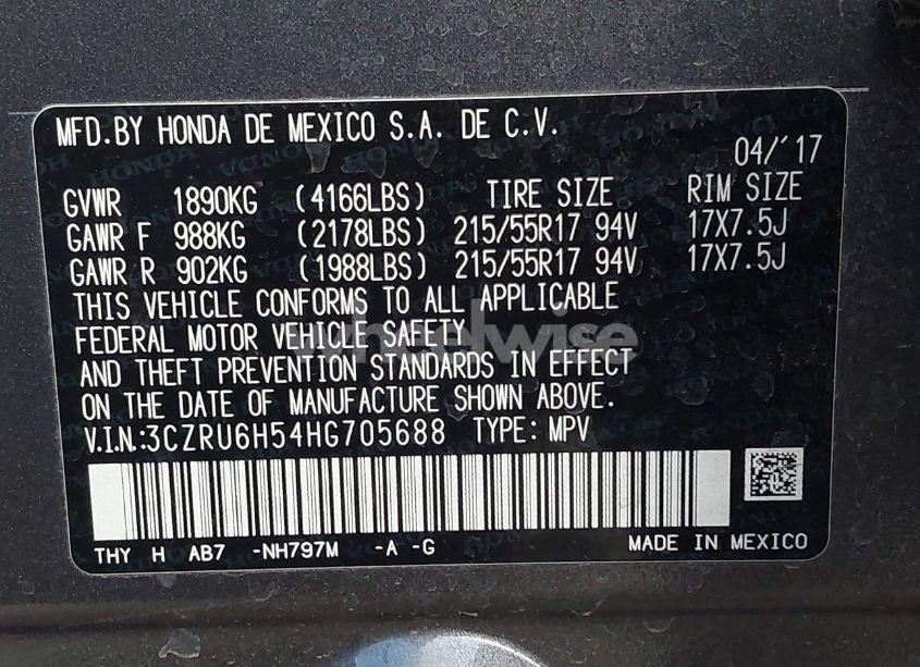 Photo 9 of 2017 Honda Hr-v EX (VIN 3CZRU6H54HG705688)