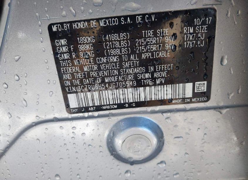 Photo 9 of 2018 Honda Hr-v EX (VIN 3CZRU6H54JG705549)