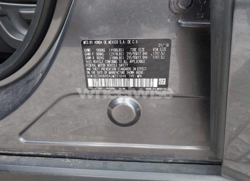 Photo 9 of 2018 Honda Hr-v EX (VIN 3CZRU6H54JM711644)