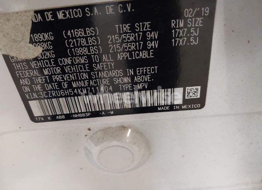 Photo 9 of 2019 Honda Hr-v EX (VIN 3CZRU6H54KM711404)