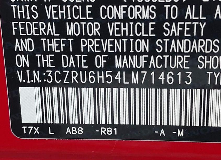 Photo 9 of 2020 Honda Hr-v AWD EX (VIN 3CZRU6H54LM714613)