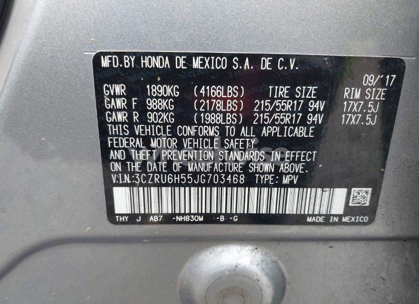 Photo 9 of 2018 Honda Hr-v EX (VIN 3CZRU6H55JG703468)