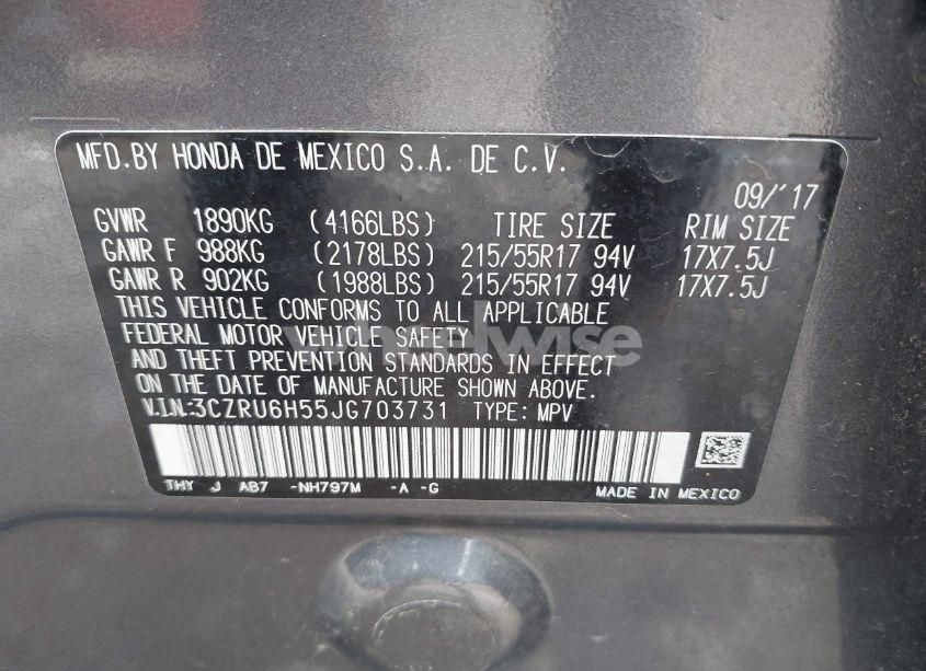 Photo 9 of 2018 Honda Hr-v EX (VIN 3CZRU6H55JG703731)