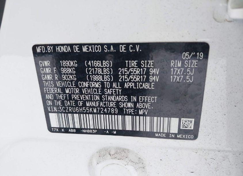 Photo 9 of 2019 Honda Hr-v EX (VIN 3CZRU6H55KM724789)