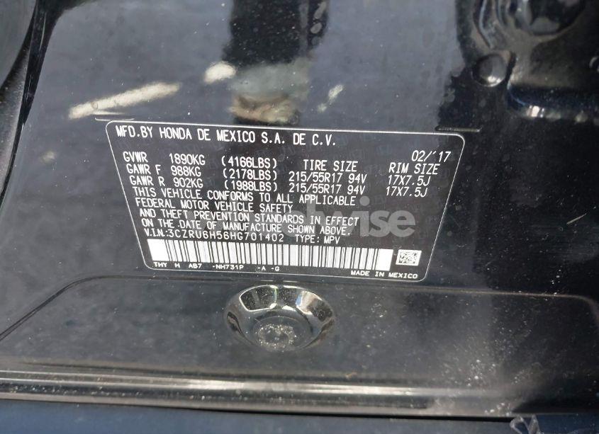 Photo 9 of 2017 Honda Hr-v EX (VIN 3CZRU6H56HG701402)