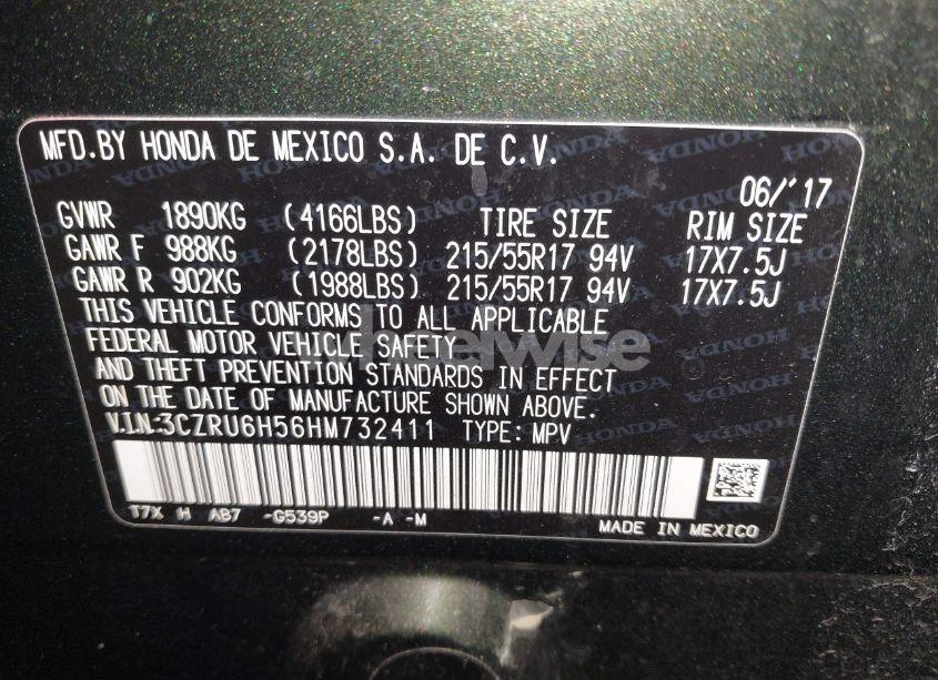 Photo 9 of 2017 Honda Hr-v EX (VIN 3CZRU6H56HM732411)