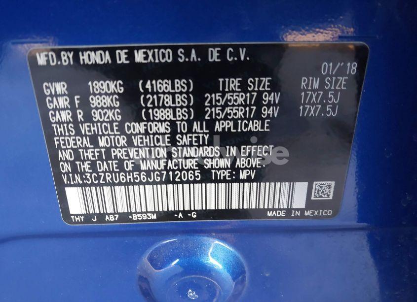 Photo 9 of 2018 Honda Hr-v EX (VIN 3CZRU6H56JG712065)