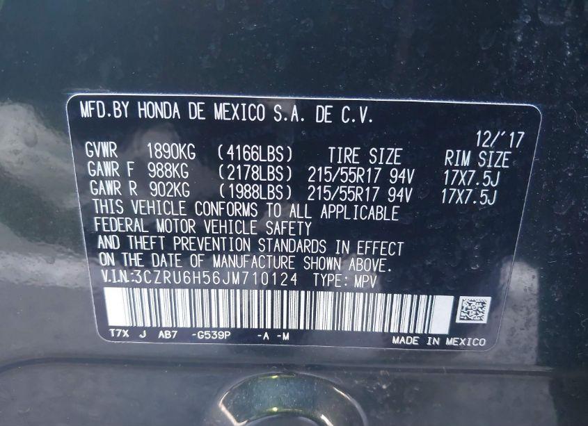 Photo 9 of 2018 Honda Hr-v EX (VIN 3CZRU6H56JM710124)