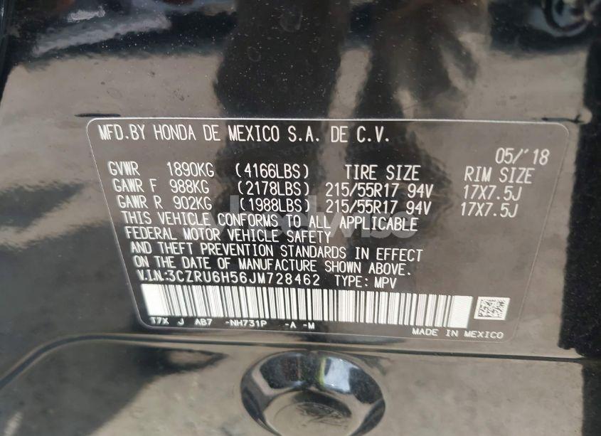 Photo 9 of 2018 Honda Hr-v EX (VIN 3CZRU6H56JM728462)