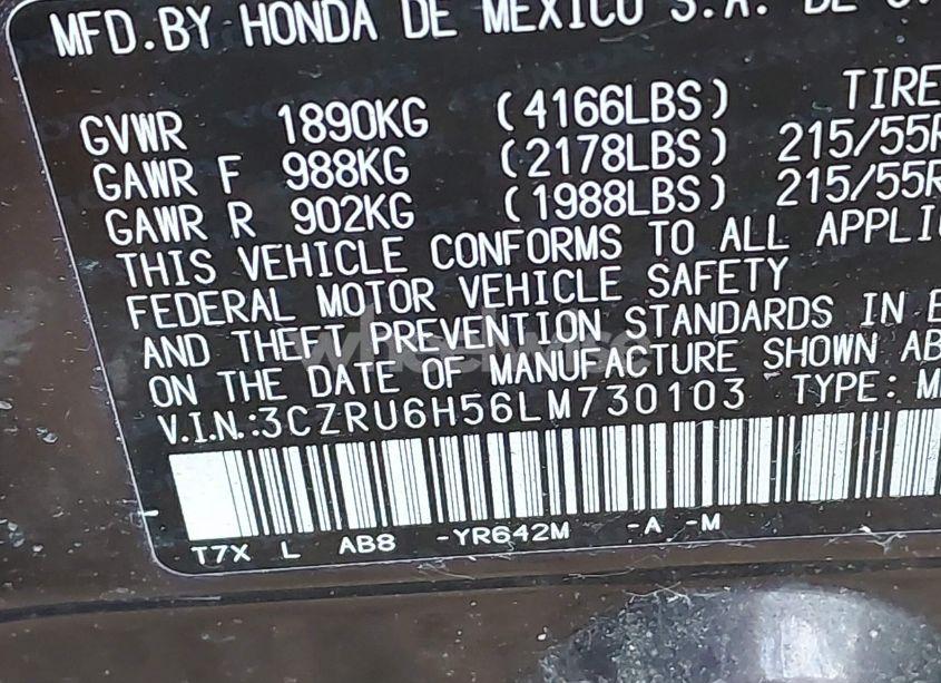 Photo 9 of 2020 Honda Hr-v AWD EX (VIN 3CZRU6H56LM730103)