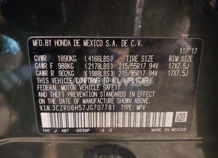 Photo 9 of 2018 Honda Hr-v EX (VIN 3CZRU6H57JG707781)