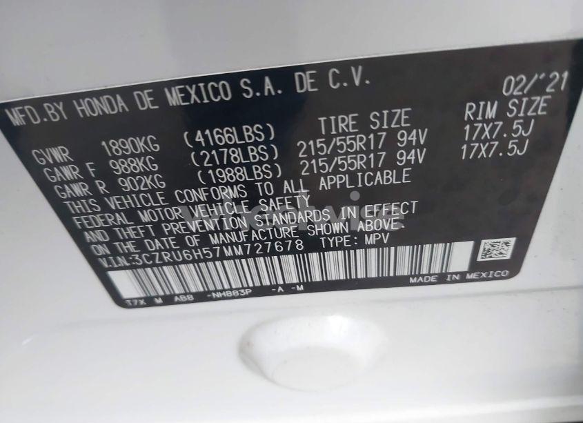 Photo 9 of 2021 Honda Hr-v AWD EX (VIN 3CZRU6H57MM727678)